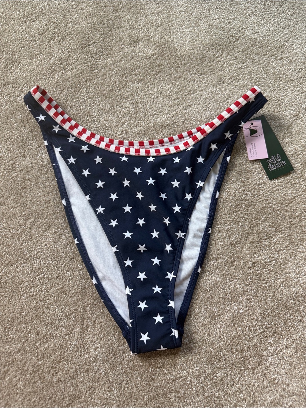 Wild Fable mid rise ultra high leg stars and stripes USA bikini bottom L